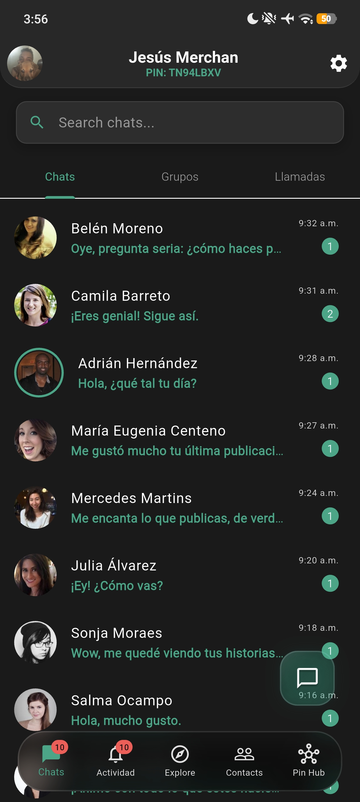 Pin Messenger Screenshot – Chat privado cifrado